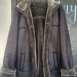 Faux Fur And Leather Jacket