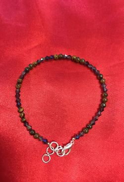 Tigers eye and crystal anklet 8.5 inches