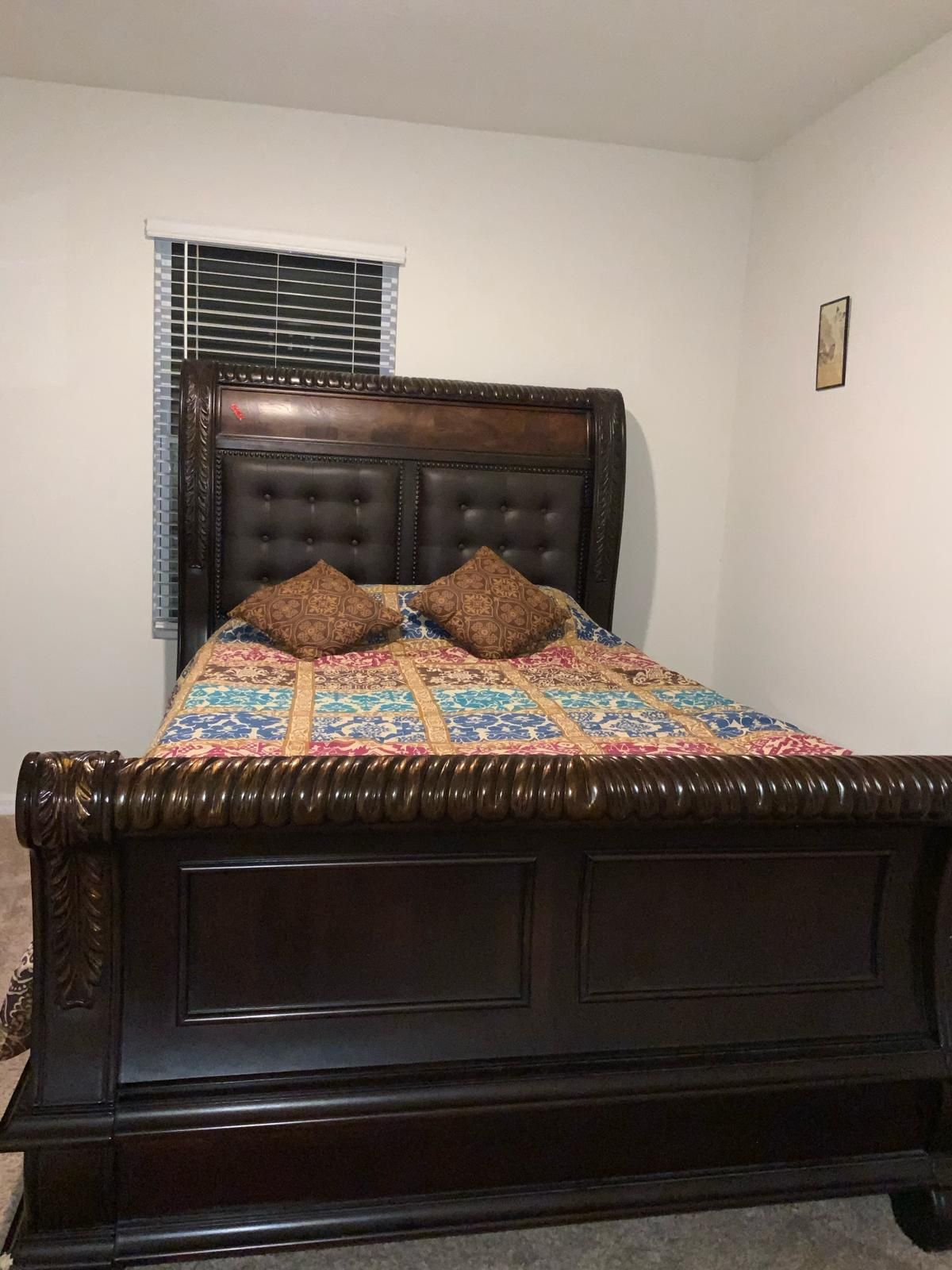 Queen Bed And Chest & Mirror With Mattress