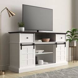 White Rustic Entertainment System
