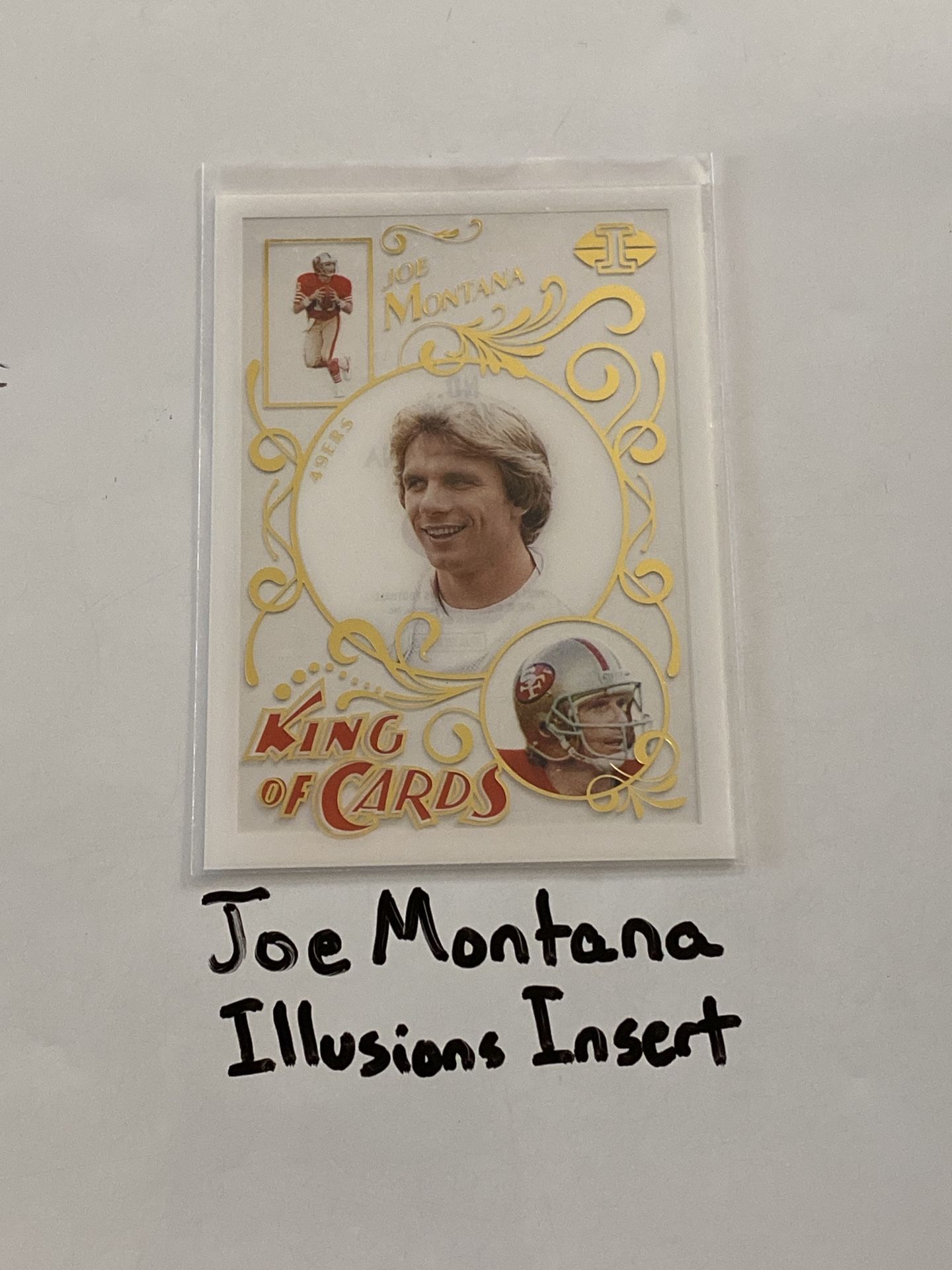 Joe Montana San Francisco 49ers Hall of Fame QB Illusions Short Print Insert Card.