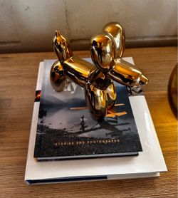 Gold Balloon Dog Statue, Modern Ceramic Sculpture