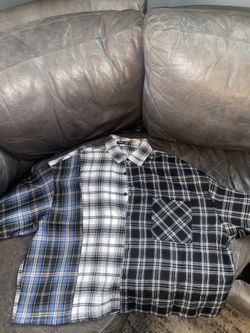 Mismatch Flannel Button-up