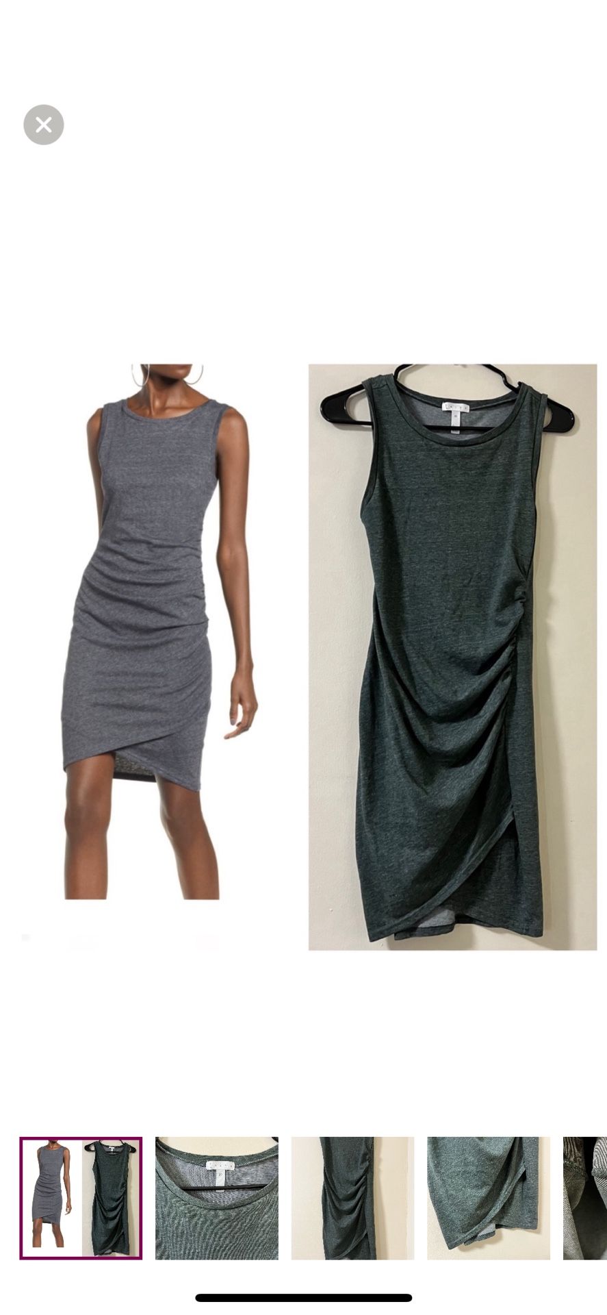 NWOT Ruched Body-con Tank Dress XS - Leith