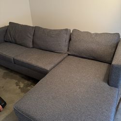 Grey Three Piece Sectional Couch