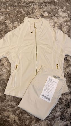 Bone gold zip lululemon jacket & leggings set