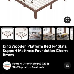King Platform Bed Frame