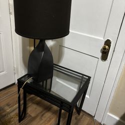 Table Lamp & Glass Table Set