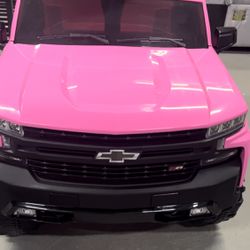 Electric Pink Chevrolet Silverado 12V Ride on Truck for Kids to Ride