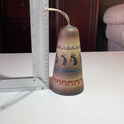 Vintage Native American Pottery Bell Hand Painted Engraved Kokopelli