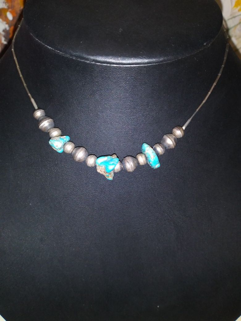 Turquoise and mother of pearl womens necklaces