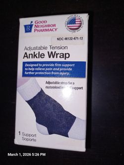 Adjustable Tension Ankle Wrap.