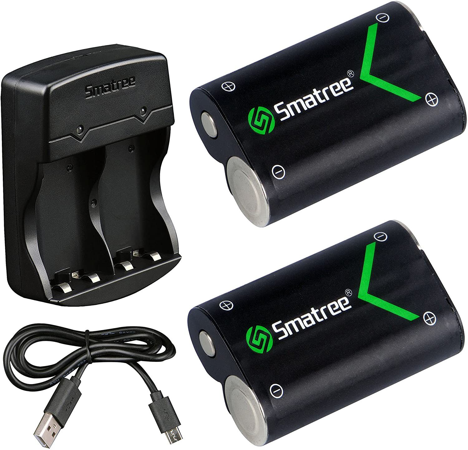 Smatree Rechargeable 2 x 2000mAh Batteries Charger Xbox One /Xbox One S