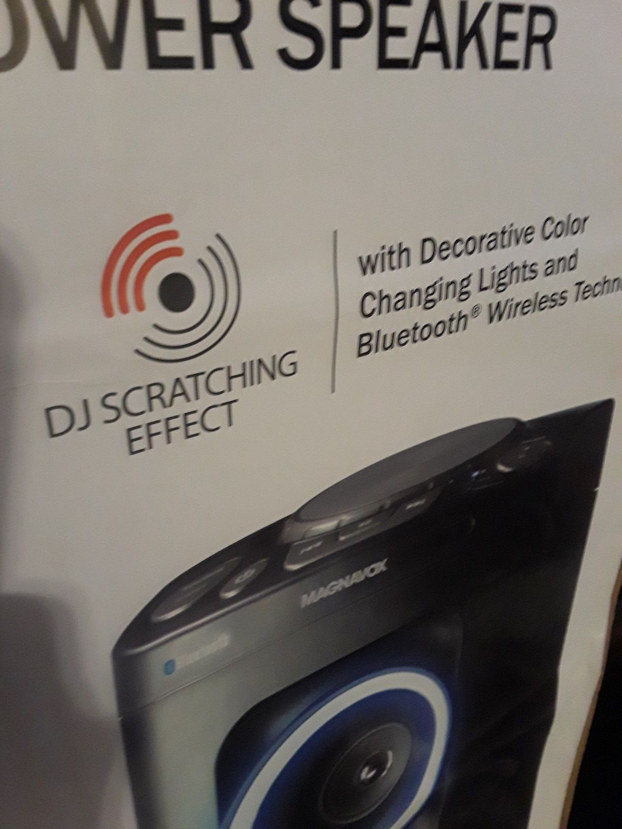 Magnavox tower speaker dj scratching effect sales