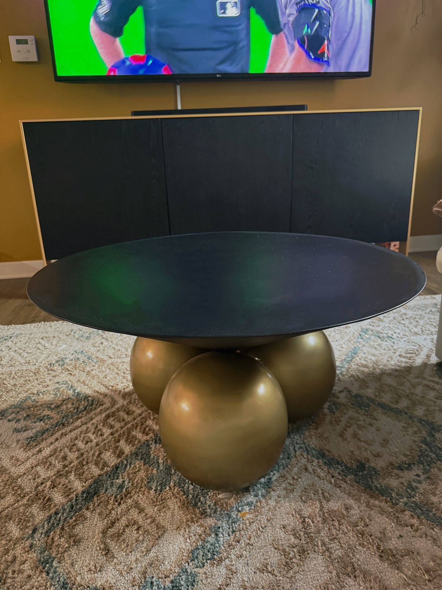 Black and Gold Round Coffee Table