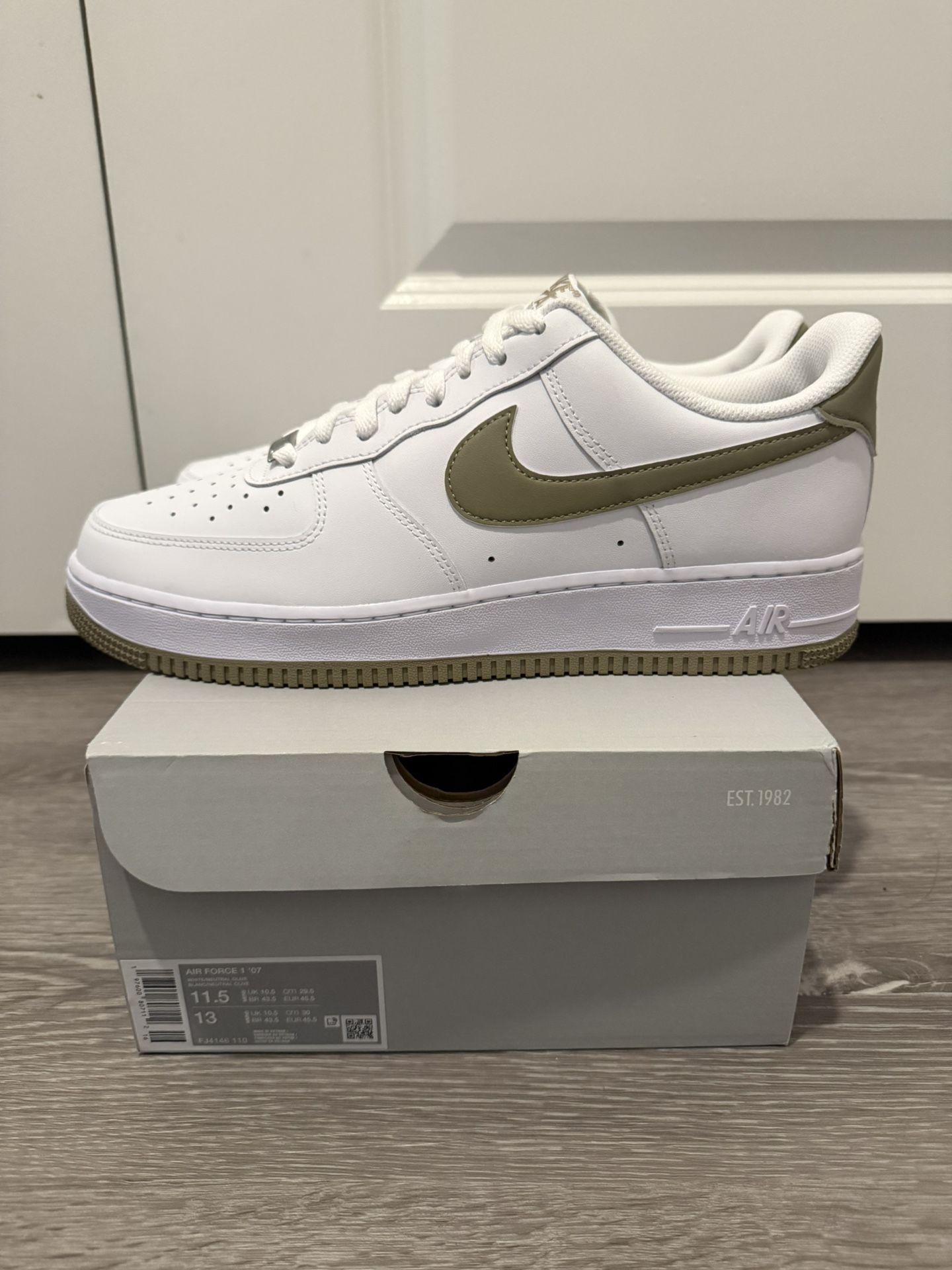 Nike Air Force 1 Low “White Neutral Olive” Men’s Size 11.5 FJ4146-110