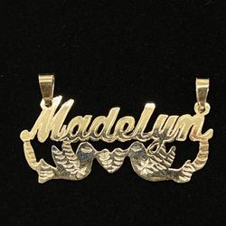 $200 Madelyn Yellow Gold Name Plate