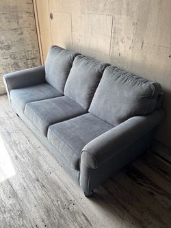 Gray Sleeper Sofa with Pull Out Bed - 3 Seater Couch