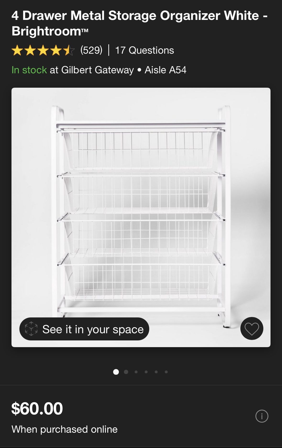 Target 4 Drawer Metal Storage Organizer 