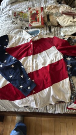 Panhandle, slim, quality western wear long sleeve patriotic shirt XS