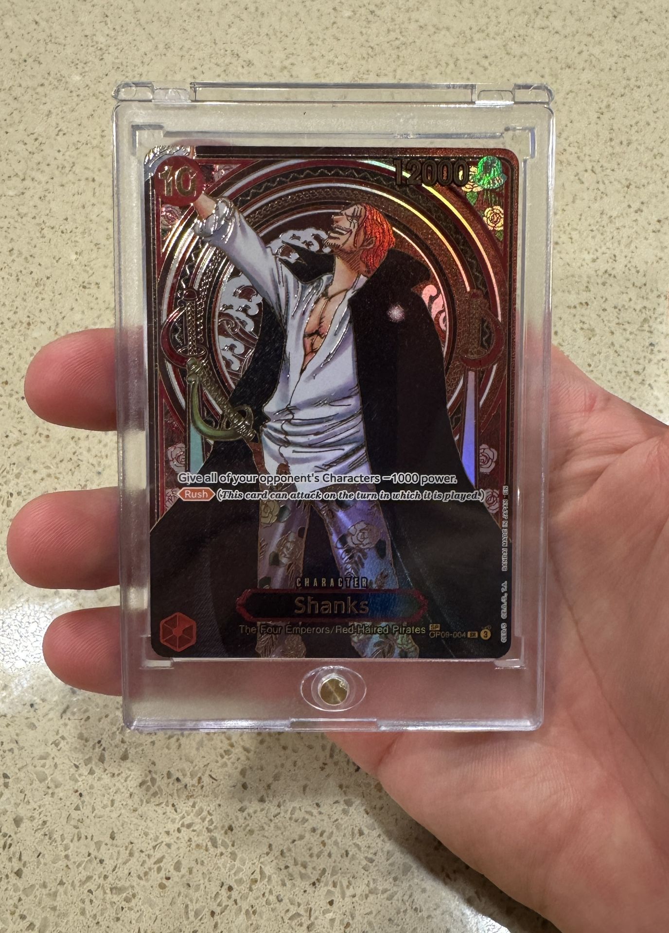 2025 ONE PIECE OP13-CARRYING ON HIS WILL 3RD ANV-GOLD #004 SHANKS PS10