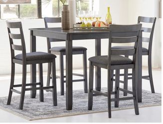 Ashely Furniture - Gray Counter Height Dining Table and 4 chairs