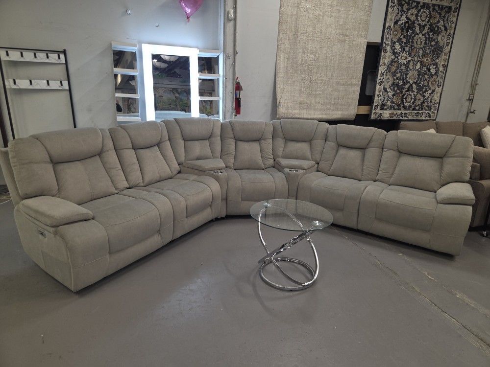 POWER RECLINERS SECTIONAL CORDUROY FABRIC