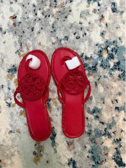 Sparkly red tory Burch slides size 7