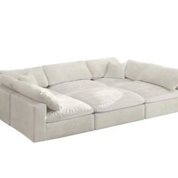 Cozy Velvet Cream Cloud Modular Sectional

