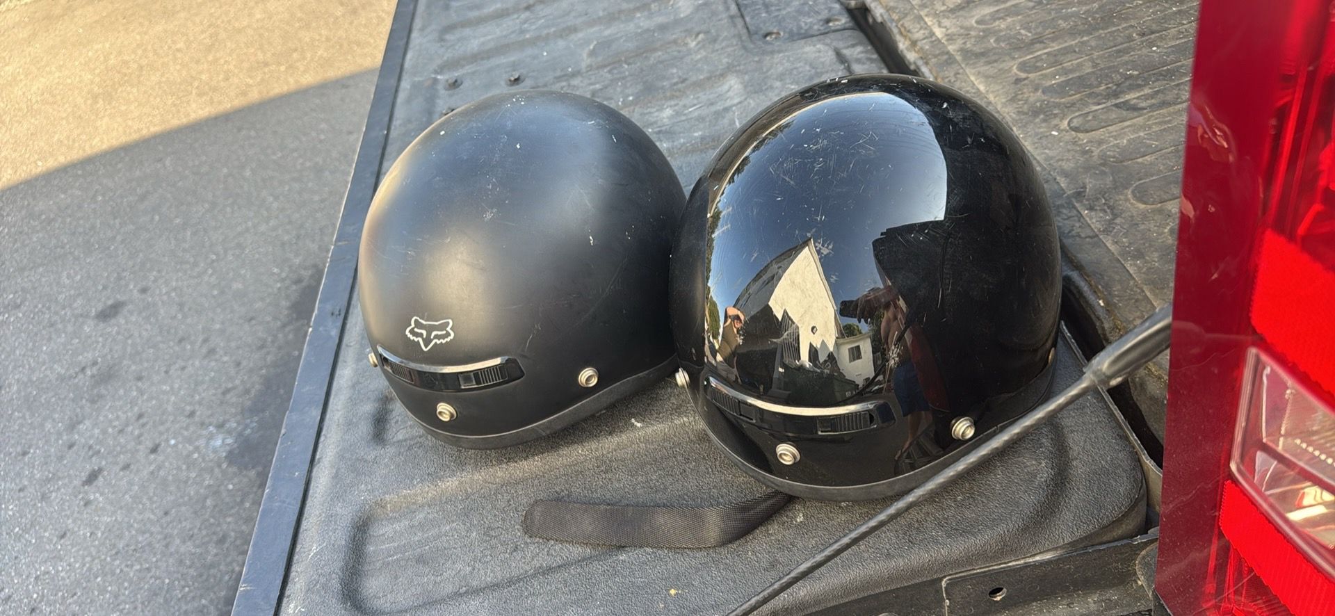 2 helmets motorcycle