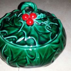 Lefton Holly lidded bowl