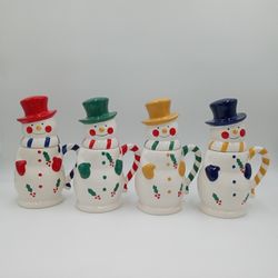 Set of 4 Temp-tations Snowman Mugs