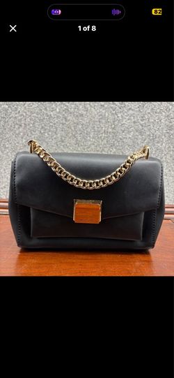 Michael Kors Black Leather Chain Shoulder Bag