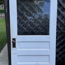 Antique Interior Door With Glass 32x80