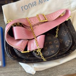 Cross Leather Bag 3 Pouches 