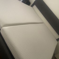 King bed frame and two twin mattress