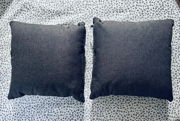 Set of 2 Dark Gray Decorative Throw Cushion Pillows – Great Condition