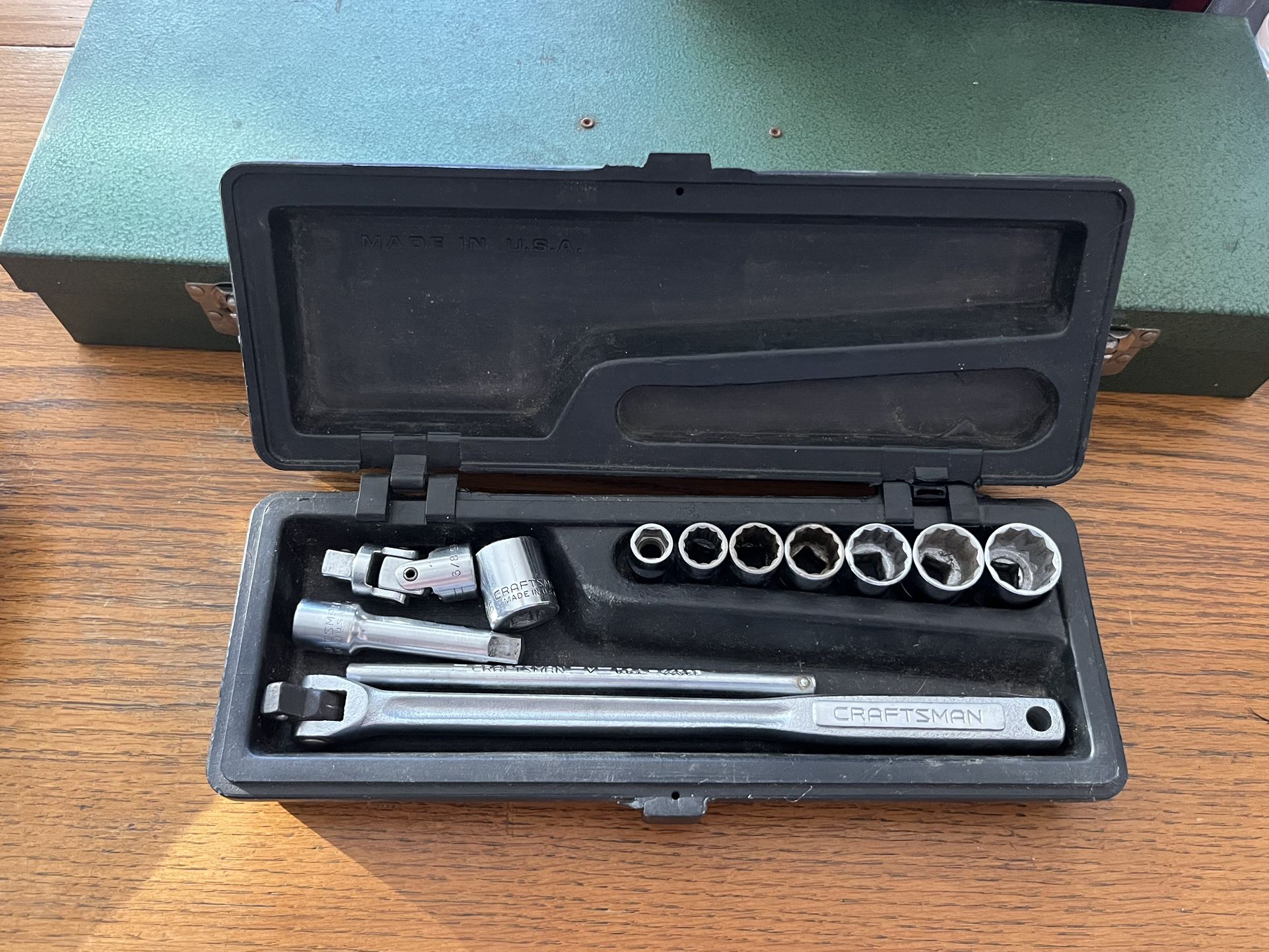 Vintage Craftsman USA 3/8” Drive SAE Socket Set (3/8–3/4”) Complete