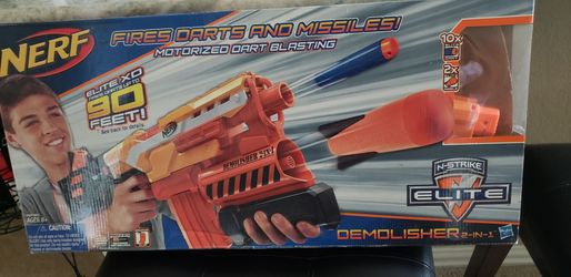 Hasbro Nerf N-Strike Elite Demolisher 2-in-1 motorized blaster featured in its original packaging