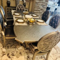 Dining Table  6 Chairs And buffet Table 