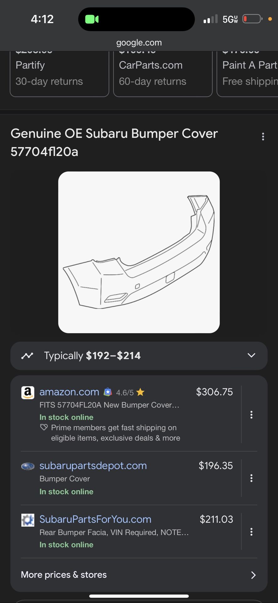 Subaru Rear Bumper