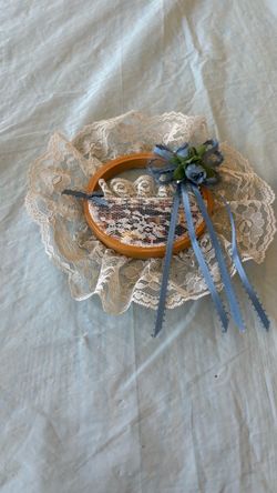 Vintage Shabby Chic Lace Wall Hangings - Set of 2