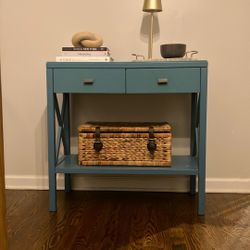 Teal Console Table With Drawers