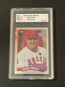Topps Chrome Angels Mike Trout Graded 10 Baseball Card
