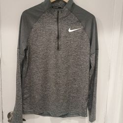 Nike Dri Fit Gray Long Sleeve 1/4 Zip Pullover Nearly New Mens Size Large