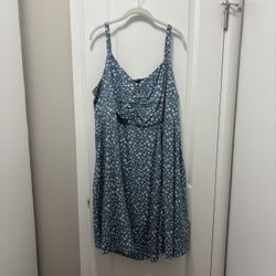 Barely Worn Torrid Light Blue Challis Dress With Pockets