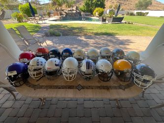 Lot of 17 Football Helmets White Black Blue Yellow Schutt Xenith Riddell Air Small Medium Large XL