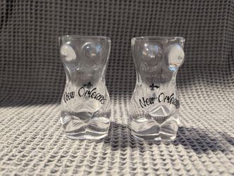 Set of 2 New Orleans Souvenir Shot Glasses – Sculpted Torso Design