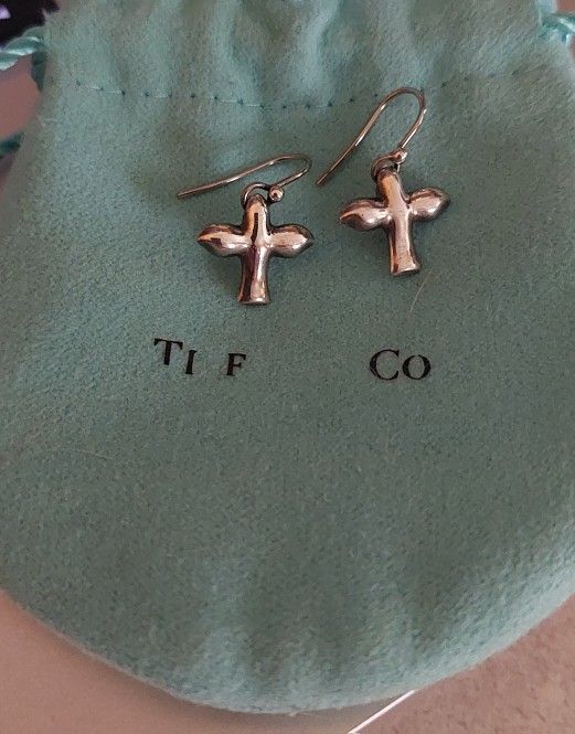 Tiffany & Co Silver Elsa Peretti Dove 🕊 Dangle Earrings