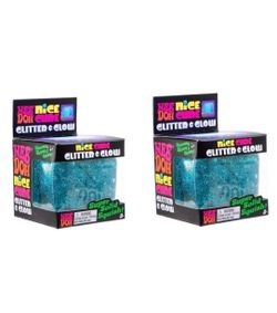 NEEDOH NICE CUBE GLITTER & GLOW SQUISHY FIDGET TOY